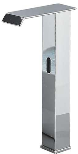 QRTERTYG Automatic Sensor Waterfall Mixer Taps for Bathroom Sink Brass Infrared Sensor Chrome Faucet Tall Basin Taps