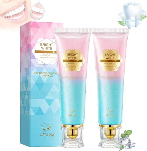 Nicotinamide Whitening Toothpaste, Intensive Teeth Whitening Toothpaste, Stain Removal Natural, Complete Care, Enamel Repair, Fresh Breath, Protect and Bright Teeth (2)