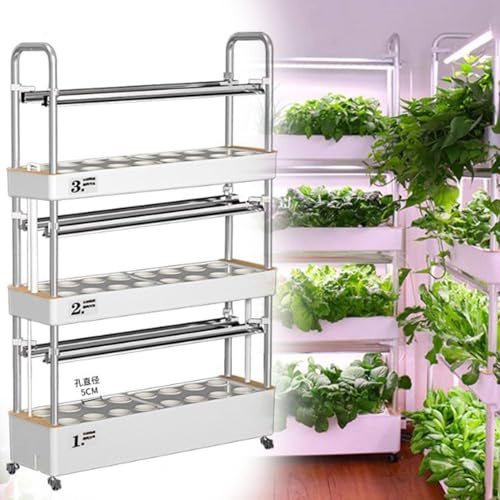 Sistema de cultivo de torre hidropónica con luz LED de crecimiento, kit de jardín de hierbas para interiores con riego automático para verduras frescas durante todo el año