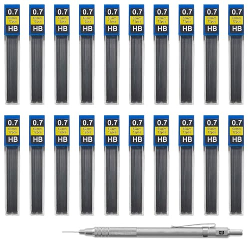 ZFRITP 240 Pièces Mines De Crayon 0,7 Mm, Remplacer Hb Mine De Crayon Pour Porte Mine 0.7, Pour Écrire Peinture, Maison École, Noir
