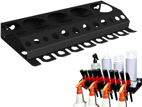 Organizer per bottiglie spray – Portabottiglie per la cura 'auto | Montaggio a parete per garage e officina, supporto per detergenti, per il lavaggio auto per salone, officina auto e