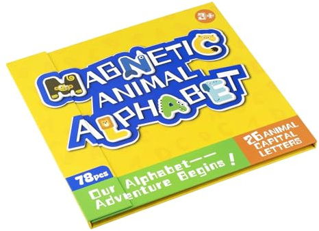 Magneti alfabeto per frigorifero, giochi educativi sugli animali, magneti per lavagna bianca | per casa scuola materna asilo Lavagna bianca da viaggio 3 anni e più ragazze ragazzi