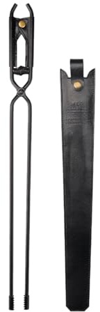 KESOTO Pinces Cheminée Conçues pour Une Manipulation Sûre Du Bois Structure Tubulaire Solide Acier Carbone Facile à Idéales pour Activités Plein, 44 X 4 X 2 Cm