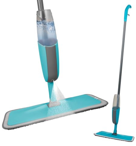 Alpina Spray Mop Mop System with Spray – Mop and Floor Wiper for Multiple Floors – Floor Cleaner with Refillable Reservoir – Mop Set with 360 Degree Rotating Head