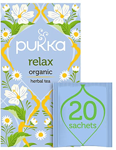Pukka Infusion Relax, Camomille, Fenouil, Guimauve, Tisane Biologique et Ayurvédique, Issue du Commerce Equitable, 20 Sachets