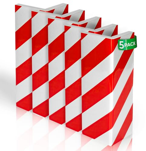 NURADA Schaumstoff Garagen Wandschutz & Kantenschutz (5 Stück, rot & weiß, 40x25 cm)- Kantenschutz selbstklebend für Garage - Türkantenschutz für Autotüren - Garagenschutz Auto & Autotür