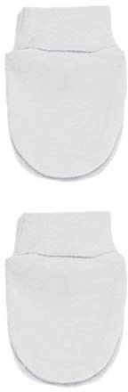 Aelstores Paquete de 2 pares de manoplas para recién nacidos, niñas y niños, color blanco, rosa y azul, blanco, 0 meses