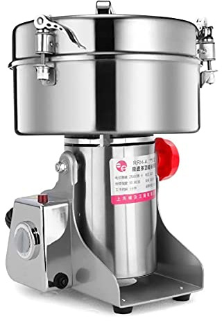 RRH 3000g Grain Mill Grinder Electric Commercial Spice Grinder High Speed Stainless Steel Grain Mill Powder Grinding Machine Swing Type for Herb Food Grade