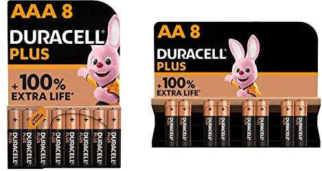 Duracell - 16 Pilas alcalinas Plus (8 AA + 8 AAA), 1.5 V LR6 LR03 MN1500 MN2400