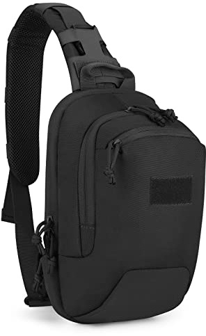 HUNTVP Táctical Mochila de Pecho Estilo Militar Mochila de Hombro Mochila de Bandolera Mochila Ejércita Bolso Impermeable para Correr Senderismo Ciclismo,Tipo 3-Negro