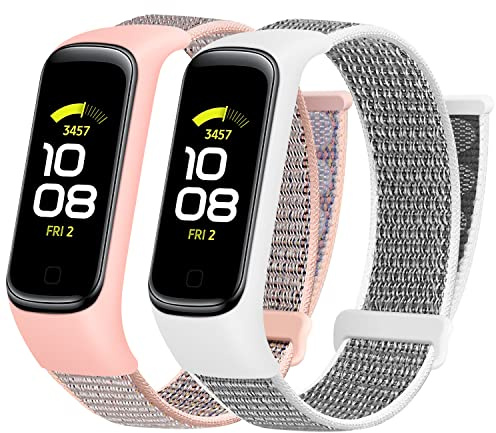 Huamanlou Armband Kompatibel mit Samsung Galaxy Fit 2 Armband, Nylon Atmungsaktives Verstellbares Uhrenarmband Sport Ersatzarmband für Galaxy Fit 2