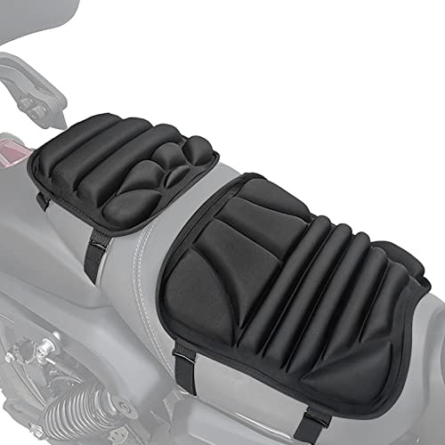Zasdvn Cuscino Per Sella Moto | Sedile Per Cuscino In Moto Da 2 Pezzi,Coprisedile Ammortizzante Traspirante Avanzati, Traspirante Antiscivolo Assorbimento Degli Urti Adatto Guida A Lungo Termin