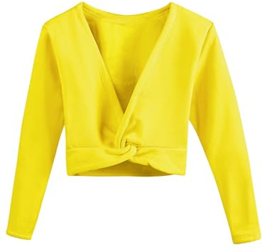 JMORCO Scaldacuore Danza Top Avvolgente for Balletto for Ragazze Maglione da Ballo a Maniche Lunghe for Bambini, Interno in Velluto(YW824-28,140)