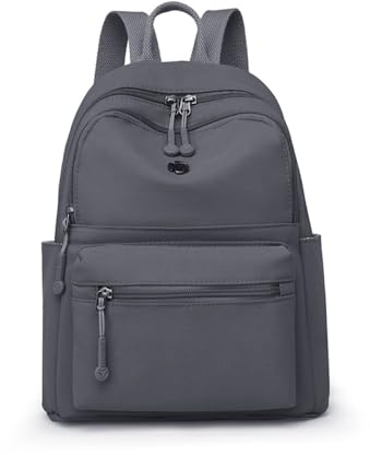 YUESITE Damen Rucksack Wasserdichte Nylon Casual Schultasche Daypack Leichtgewicht Reiserucksack Minirucksack Elegant,leichte Rucksackhandtasche zum Alltag Reise Schule Freizeit Einkaufen GeryPurple