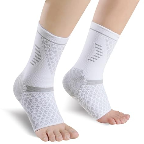 NuCamper Ankelstöd för Fotled, 2 Pack Fotledsstöd, Elastic Kompression Ankle Strap, Sport Ankelbandage, Stabiliserande för Stukad Fotled Plantar Fasciit Akillesseninit Lindra Smärtan, Män och Kvinnor