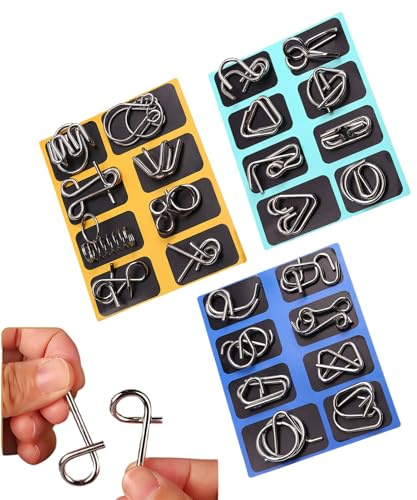 Casse-Tête en Métal Jeu De Réflexion,Jeux Éducatifs et Créatifs - Puzzle des Anneaux Chinois Anti-Stress pour,pour Maison École Voyage Fête Camping Garçons Filles