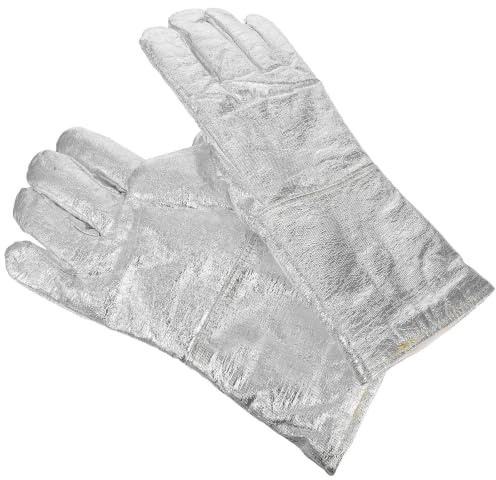 Genérico Guantes de Soldadura de Aluminio Aislamiento Térmico y Protección Química, Resistentes a Alta Temperatura para Manejo en Hornos y Tareas Industriales