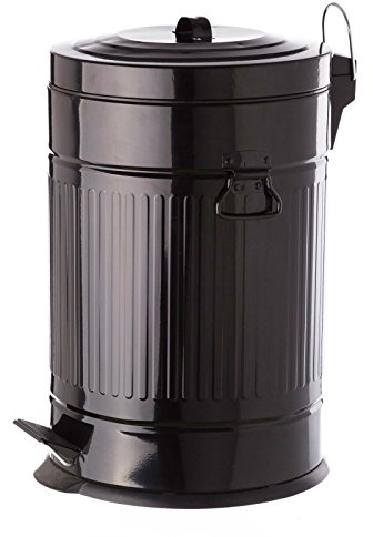 Papelera 20 litros industrial negro de acero de cocina Arabia - LOLAhome