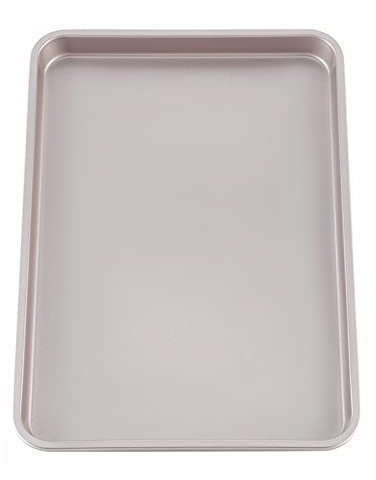 CHEFMADE 15-Inch Baking Sheet Pan, Non-Stick Carbon Steel Rimmed Cookie Sheet Pan for Oven Roasting Meat Bread Jelly Roll Battenberg Pizzas Pastries 10.6 x 15.6 x 1 (Champagne Gold)