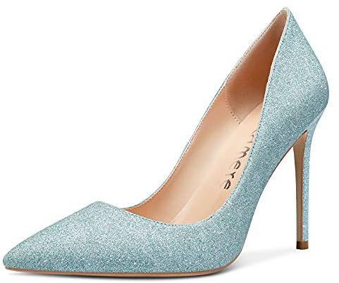 Castamere Scarpe col Tacco Donna Moda High Heels Pumps Tacco a Spillo 10CM Verde Glitter Scarpe EU 35