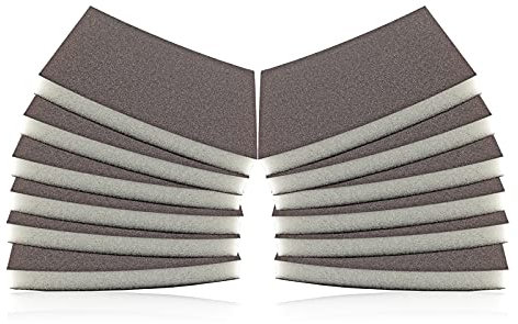 Zorveiio - Spugna abrasiva lavabile e riutilizzabile, grana 220, spugna abrasiva per legno, metallo, cartongesso, grado superfine