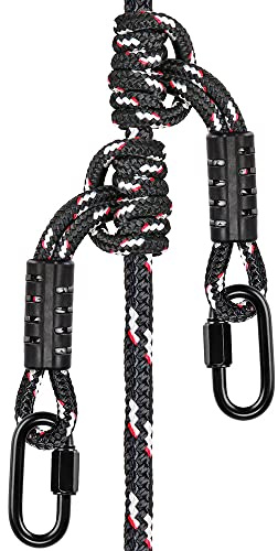 BeneLabel Poseidon Series Sewn Prusik Loops Ropes, Safety, 19, Diameter 2/5, 2 Pack, Black