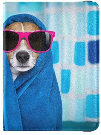 Porta passaporto Copertura Portafoglio Combo Jack Russell Dog PU Badge ID Vaccino Titolare della carta Portafoglio Protezione della carta per le donne uomini