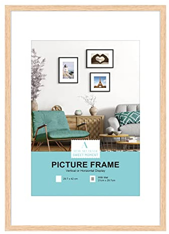 ATOBART A3 Zertifikat Bilderrahmen, Eiche Holz, 29.7x42 cm, Set von 1