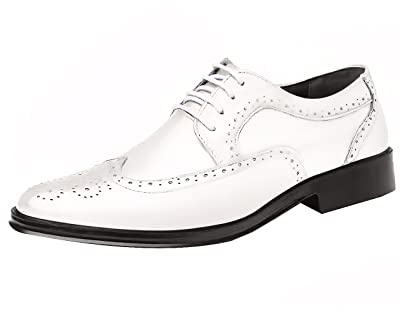 Scarpe da Uomo Brock Scarpe Eleganti da Sposa Punte ad Ala Oxford Scarpe Formali con Cinturino in Pelle Derby Classic