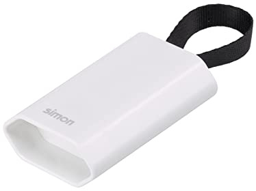 SIMON - Base Móvil con Salida Frontal, Clavija de Enchufe Hembra 10A 250 V, con Toma Tierra y Sistema Easy-Pull, Ideal para Espacios Reducidos y Detrás de Muebles, Color Blanco