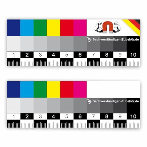 Sachverständigen-Zubehör® Graukarte für Weißabgleich als [STARKER Magnet 115 g/cm²] 2er Set | Fotografie | Farbfächer | ColorChecker | Farbkarten Fotografie | Farbrad Fotobearbeitungsprogramm
