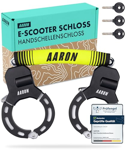 AARON Handbojor för elektrisk skoter – hög säkerhetsdesign – elastiskt cykellås med stålkedja – robust och reptålig (gul)