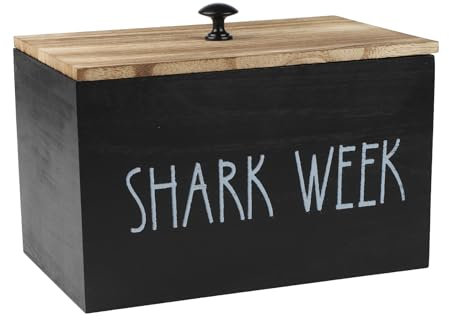 Gzsekken Tampon Holder Storage for bathroom,Shark Week Tampon Sanitary Pad Storage Box,Rustic Wood Bathroom Storage Bin with Lid, Period Organizer for Women, Feminine Products Caddy,White