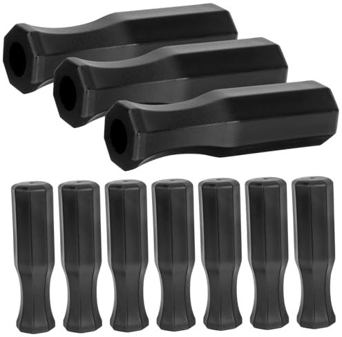 KICHOUSE 10st Kickergriff Austauschbarer Tischfußballgriff Griffe Für Tischfußball Achteckiger Tischfußballgriff Spielversorgung Kickertischgriff Professioneller Kicker-ersatz Black Plastik