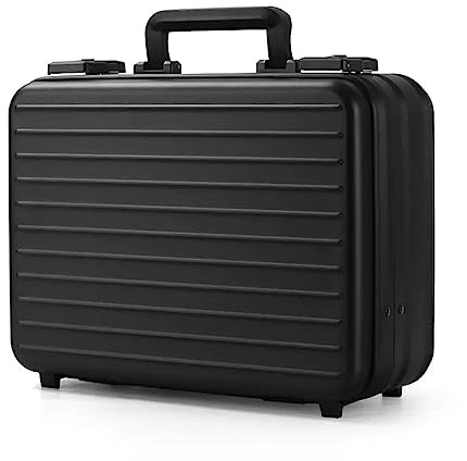 WTBHDUK Aluminium-Aktenkoffer, Metall-Werkzeugkasten, Laptop-Aktenkoffer, Familien-Medizinset, Bargeld-Handheld-Passwortkoffer (Farbe: Schwarz, Größe: 12 Zoll)