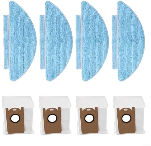 Kit de limpieza de fregona 4 trapos y 4 bolsas de polvo compatibles con Lubluelu SG60 y otras aspiradoras robots populares