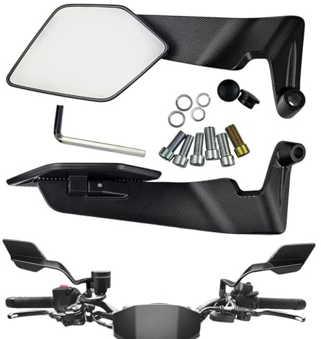 Specchietti Retrovisori Moto Manubrio - Specchietti Laterali Moto Universali e Regolabili per Z650 Z900 Z1000 Duke 390 790 1290 X-Max 250 300 MT-07 MT-09 MT-10 CB 650R 1000R