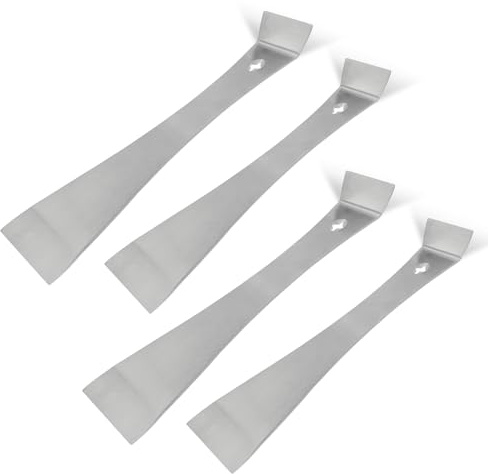 4-Piece 17005 Stainless Steel Pry Bar Scraper Set, 9.25 and 6.7 Trim Puller, Small Flat Pry Bar, Silver Beekeeping Hive Scraper, Bee Hive Hand Tool, 2 Sizes