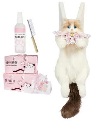 Mochila de Gato Realista - de Peluche con Gran Capacidad | Mochila con Forma de Gato y Textura Suave - Para universidad, viajes, escuela, viajes de fin de semana, desplazamientos diarios y compras