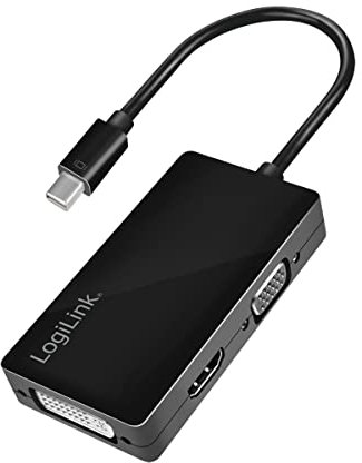 LogiLink CV0110 4K Mini DisplayPort auf DVI/HDMI/VGA Adapter Schwarz
