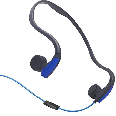 GZCRDZ Auriculares de conducción ósea con micrófono estéreo Abierto Auriculares Deportivos con micrófono de reducción de Ruido (Azul)