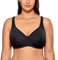 DELIMIRA Damen mit Bügel Nahtlose Vollschalen T-Shirt BH Gepolstert Große Größen Schwarz 95E