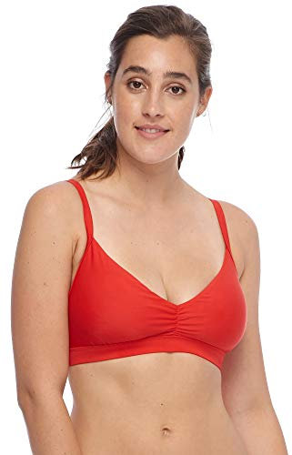Body Glove Women's Drew Bikini Top Swimsuit with Adjustable Tie Back, Smoothie True Red, E