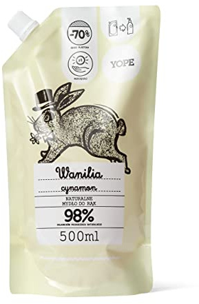 YOPE Nachfüllpack Natürliche Handseife Vanille Zimt - Vegane Flüssigseife Nachfüllung mit süß-würzigem Duft - Sanft & pflegend - Pflanzliche Inhaltsstoffe - 500 ml