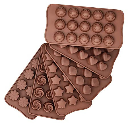 Pralinenform Silikon Backform Schokoladenform 6er Set,Silikonform Mini Antihaft Backformen für Schokolade Praline Fondant Süßigkeiten Eiswürfel, Schokoladenformen Klein Diy Chocolate Mold Trüffelform