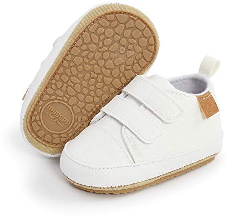 RVROVIC Baby Boys Girls Sneakers Anti-Slip Oxford Loafer Flats Infant Toddler PU Leather Soft Sole Baby Shoes(12-18 Months,Toddler,3-White)