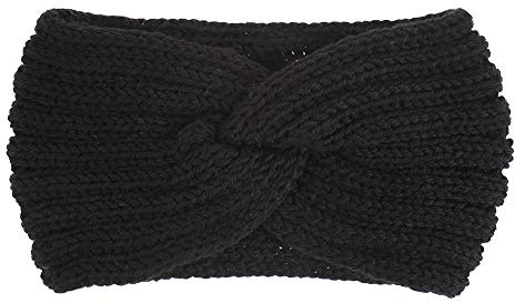 Norhogo Fascia invernale lavorata a maglia per capelli con fascia elastica nera, Copriorecchie Donna Invernale | Fascia Testa Alternativa a Cerchietti per Capelli