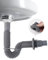 Hibbent Scarico Lavandino Bagno flessibile, 1 1/4 tubo lavandino bagno, Tubo di scarico sostituibili，allungabile da 320-780 mm, Adatto per tubi da 40-50 mm(grigio)
