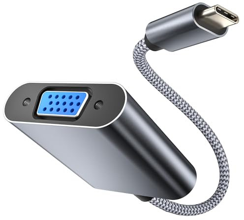 Elebase iPhone 17 16 USB C auf VGA Adapter,USBC 3.1 auf VGA Konverter,Full HD Typ C (Thunderbolt 3/4) zu vga für iPhone 15 Plus Pro Max,MacBook Air 2023,iPad,iMac,Samsung Galaxy Tab S10 S9,Dell XPS