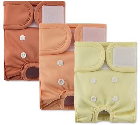 Amazon Basics, Confezione da 3 pannolini lavabili per cani femmine, taglia XS